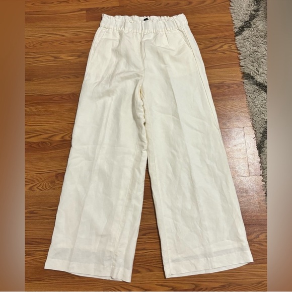 Ann Taylor The Pull On Palazzo Linen Blend Pant - Picture 2 of 4